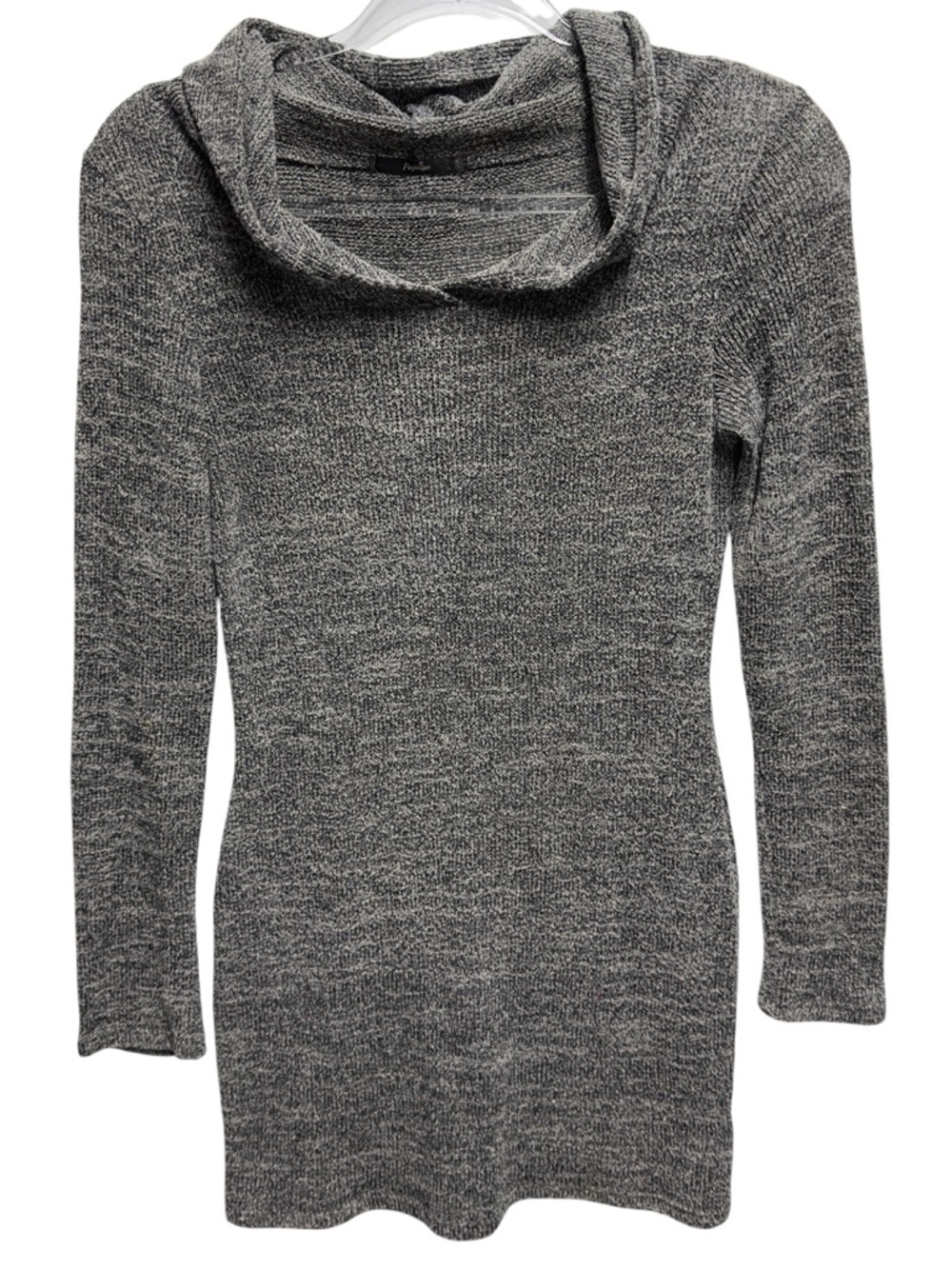 Y2K Fitted Sleek Slinky Rayon Knit Lightweight Thermal Hoodie Sweatshirt Dress